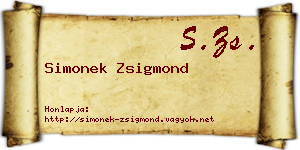 Simonek Zsigmond névjegykártya